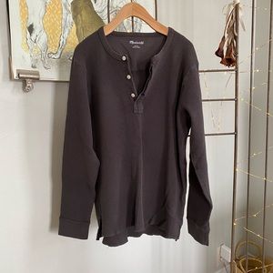 Madewell mens henley in dark grey